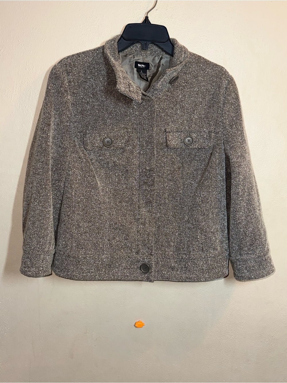 Mossimo Supply Co. Women's Brown/Cream Button-Front Jacket Sz Lg